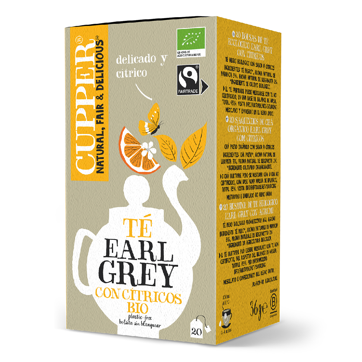 Earl Grey-Tee mit Zitrusfrüchten BIO Cupper 20 Beutel