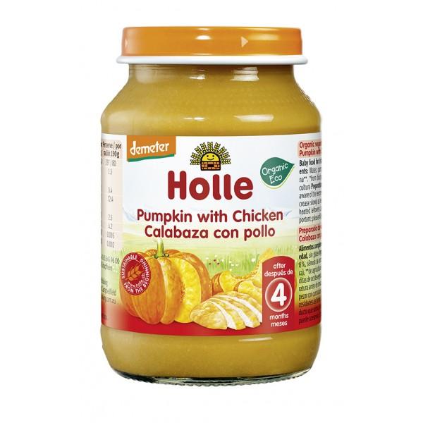 ECO-potje met pompoen en kip +5 maanden Holle 190 g