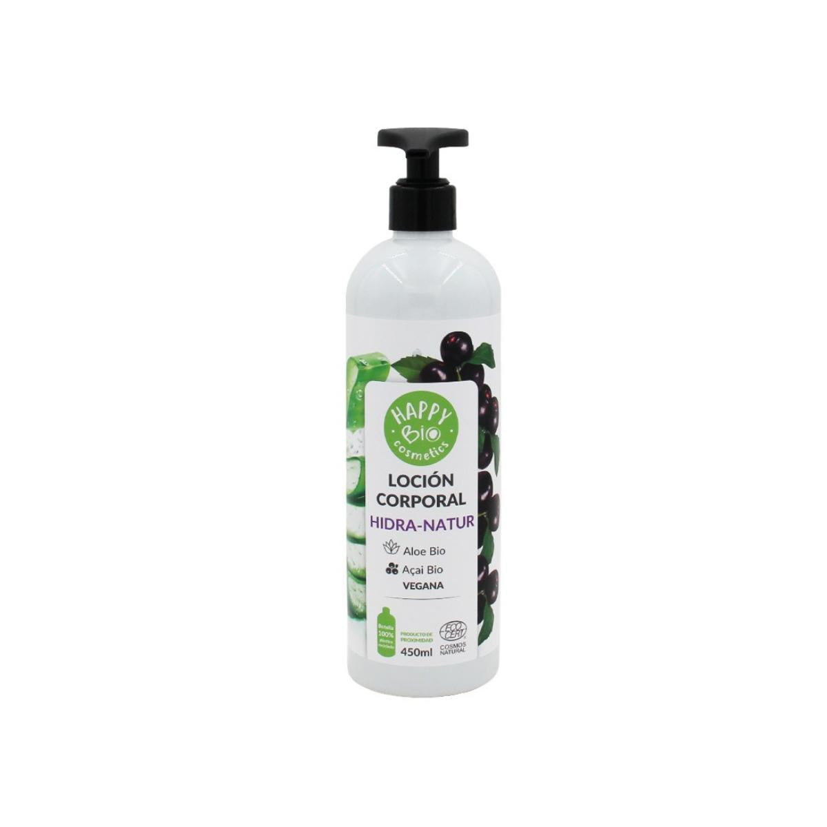 Hydra-natur kroppslotion med aloe vera och acai HappyBio 450 ml