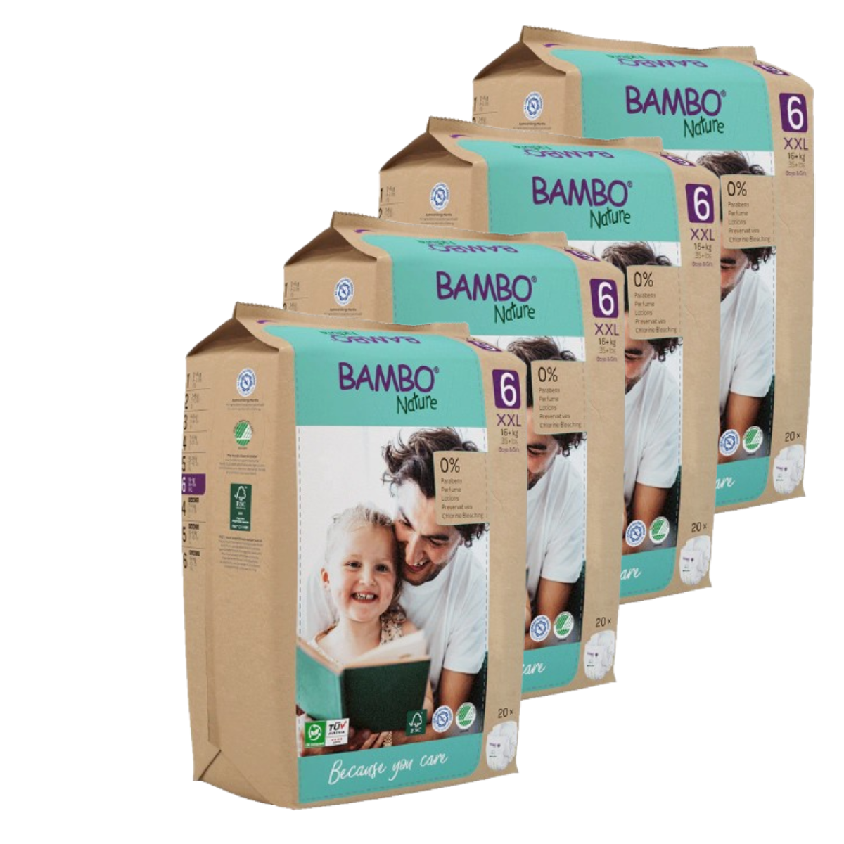 Confezione risparmio Bambo Nature pannolini T6 (+16 kg) 80 pezzi