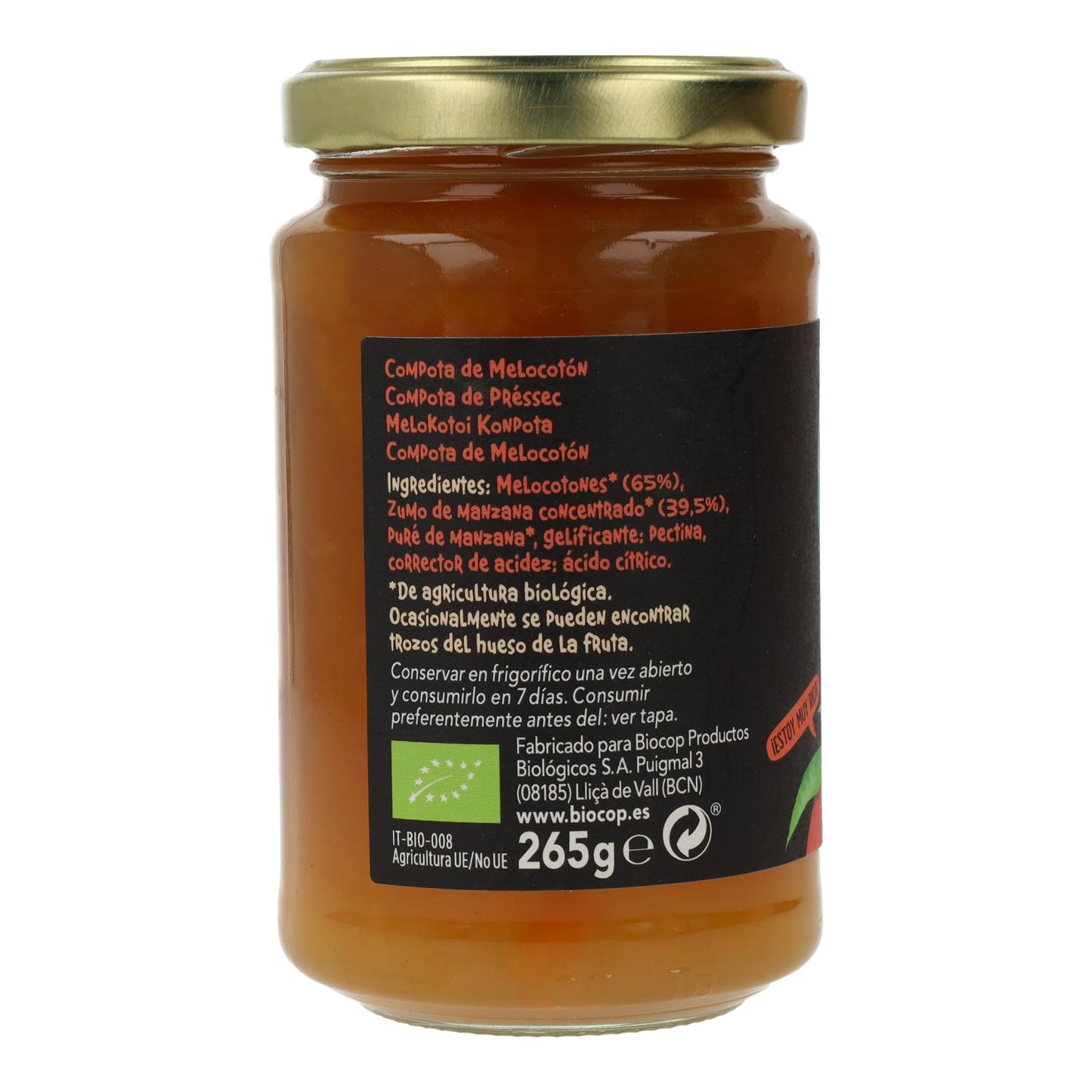 Biocop Organic Peach Compote, 265 g