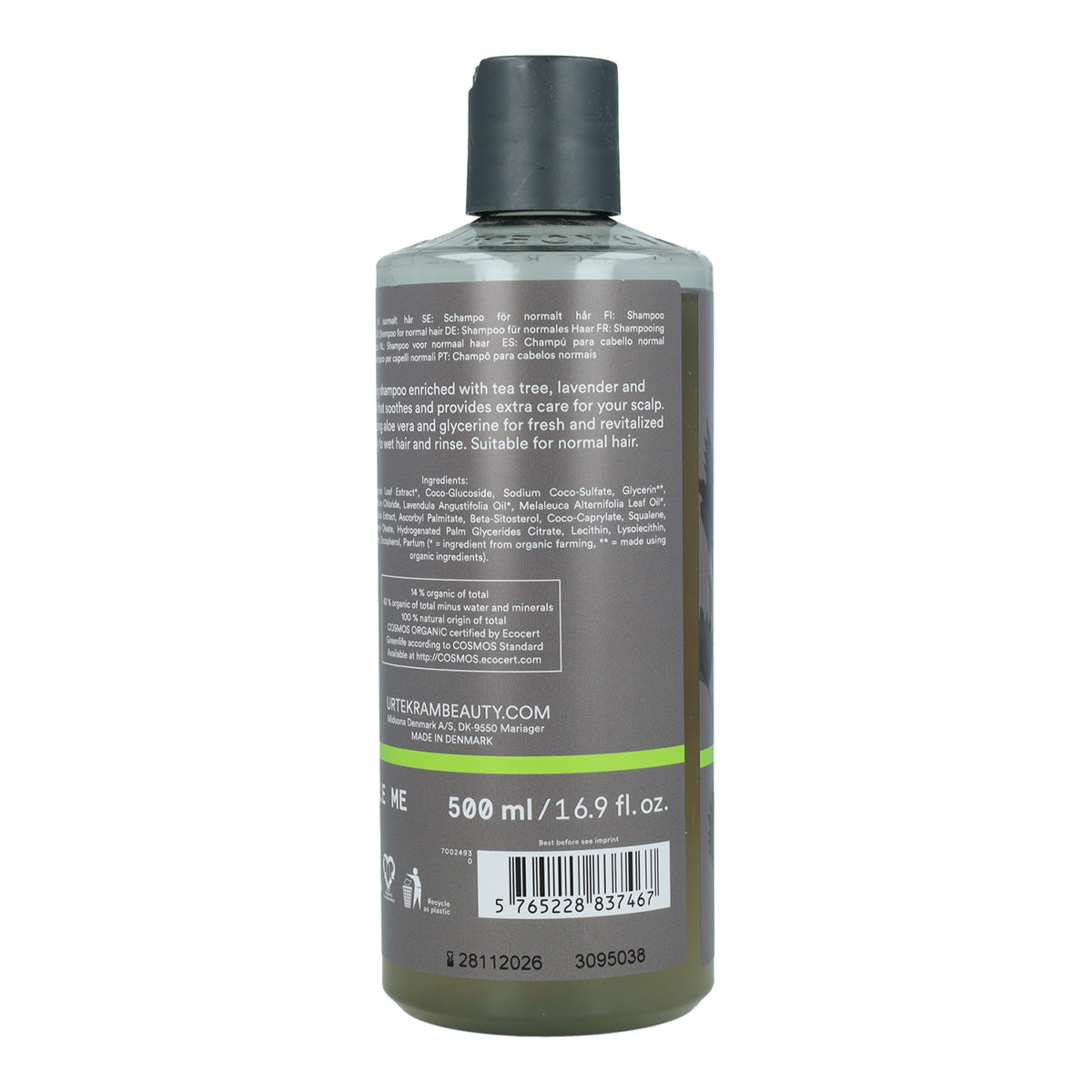 Shampoo antibatterico all'albero del tè Urtekram 500 ml