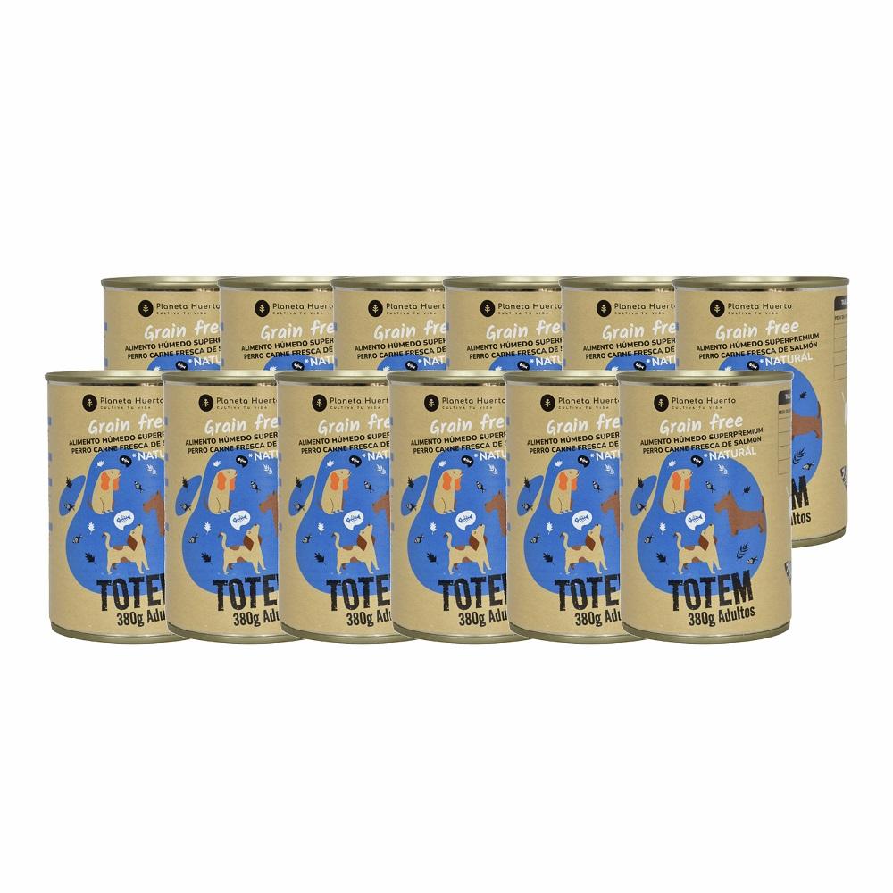 Packung 12 x getreidefreies Superpremium-Hundenassfutter Lachs 380 g Planeta Huerto