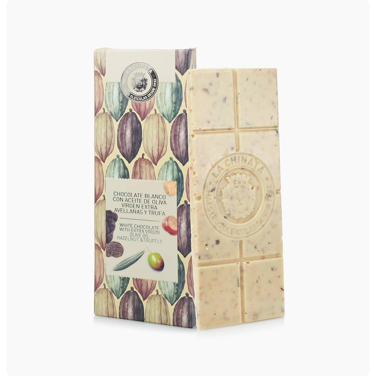 Weiße Schokolade mit Olivenöl, Haselnuss und Trüffel* La Chinata 100 g