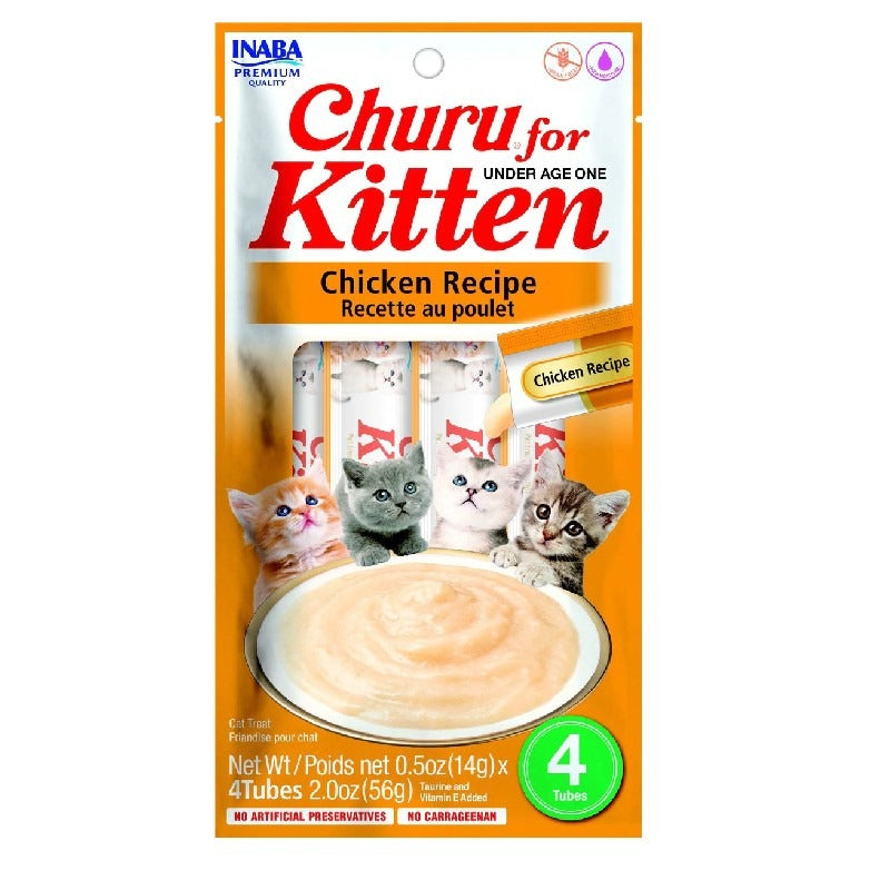 Churu Kitten kycklingrecept Krämig snack för katter 4 x 14 g