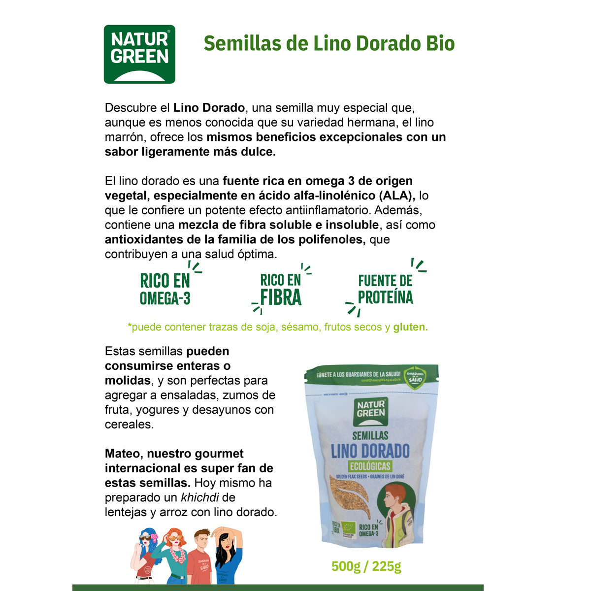 Goldfarbenes Leinen Naturgreen 500 g