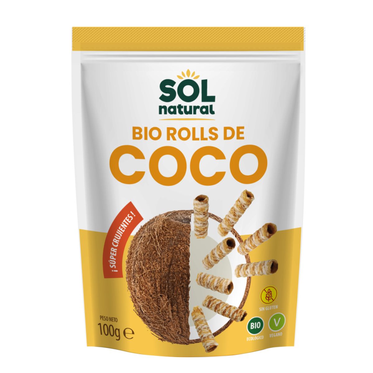 Chrupiące rolki kokosowe Bio Sol Natural 100 g