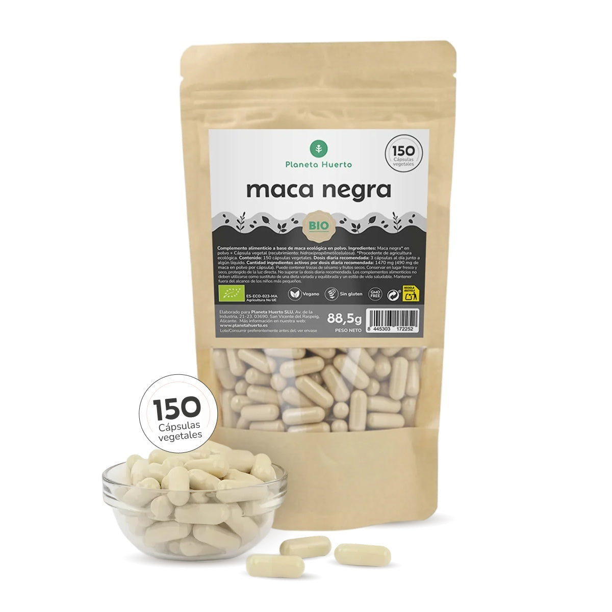 ORGANICZNA czarna Maca Planeta Huerto 150 kapsułek