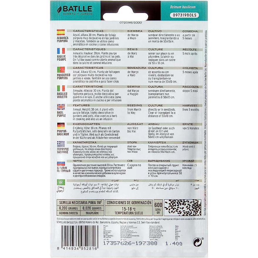 Paarse basilicumzaadjes Batlle