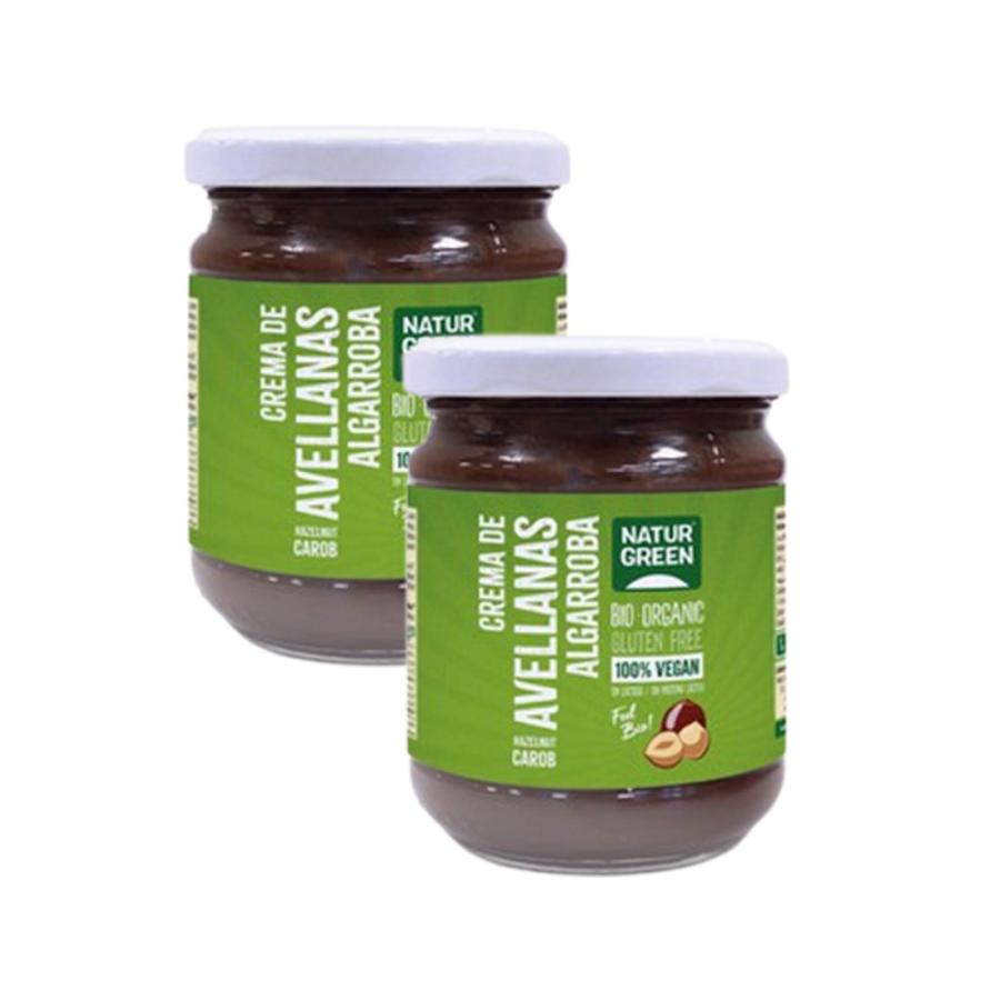 2er-Packung Naturgreen Haselnuss- und Johannisbrotcreme 200 g