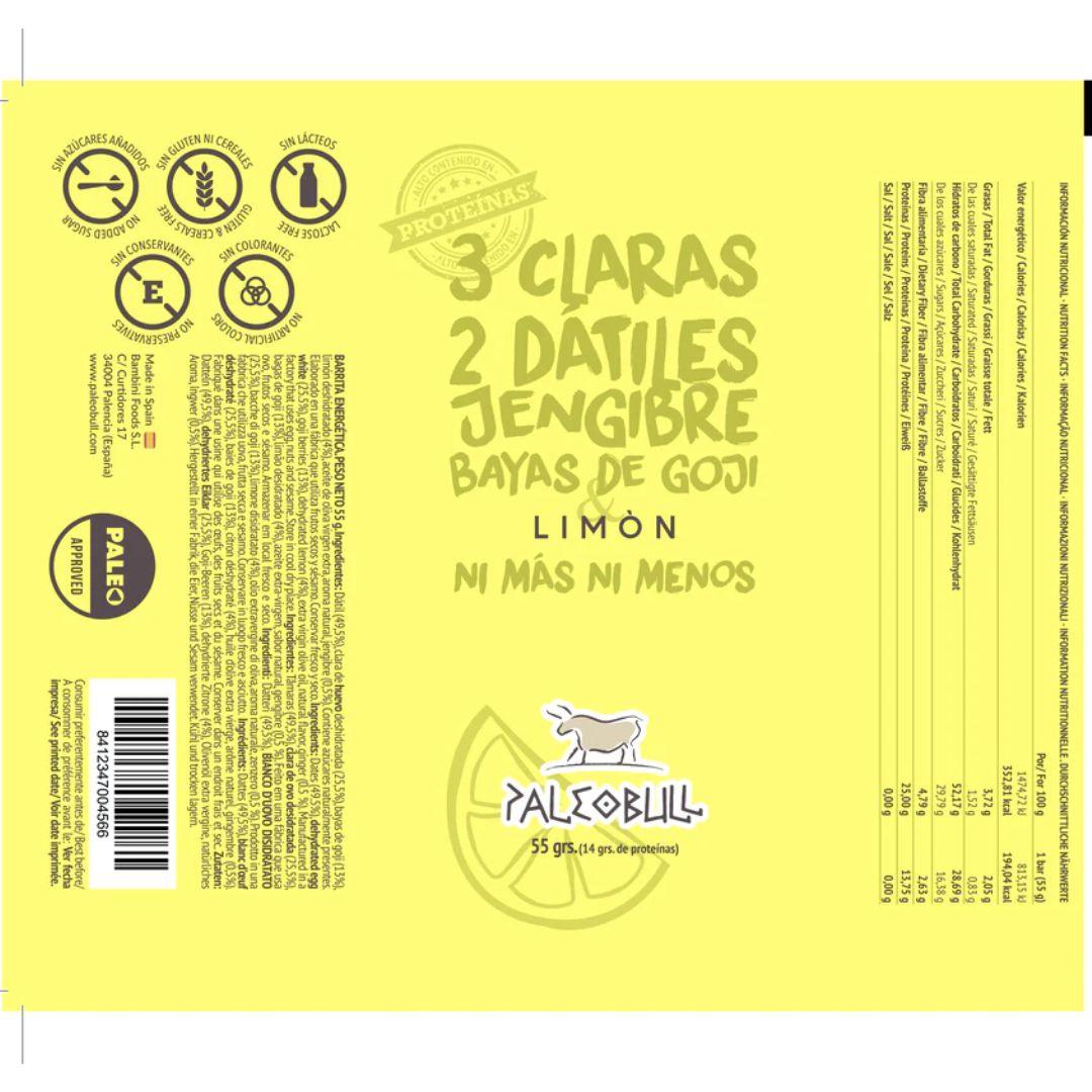 Paleobull lemon, goji and ginger energy bar 55 g