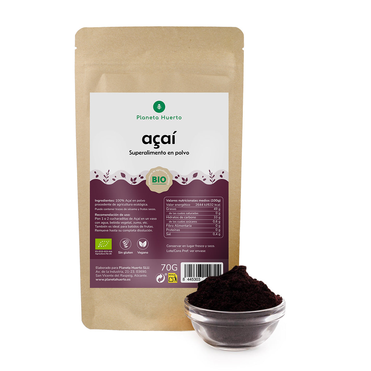 Polvere di Açaí ECO Planeta Huerto 70 gr