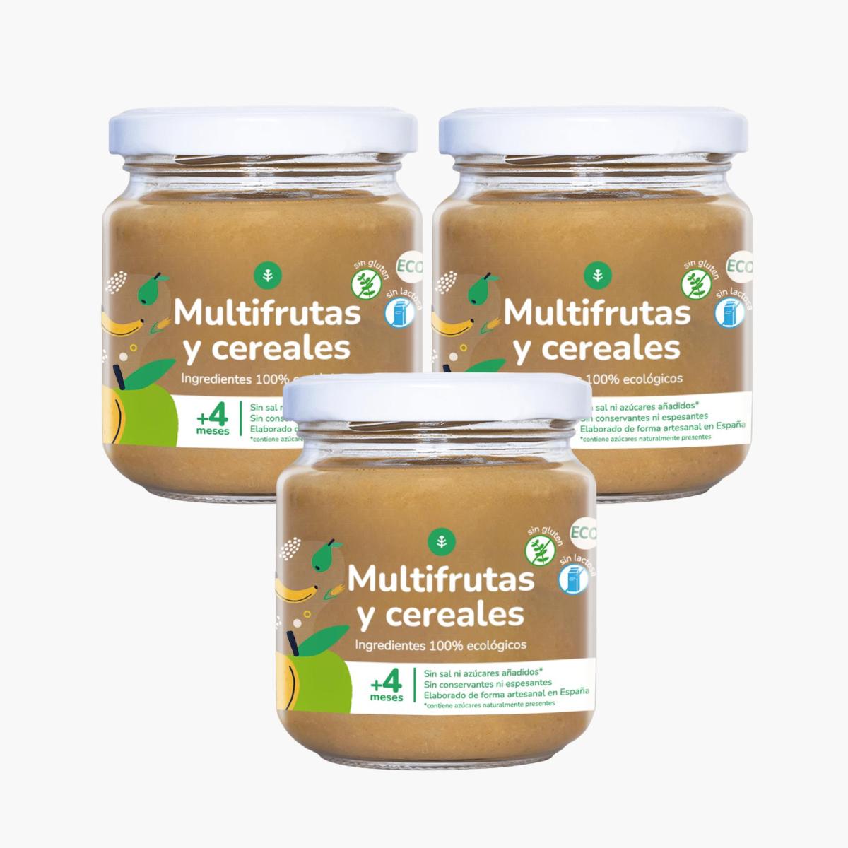 Confezione 3x Multifrutti e cereali bio 180 g Frutta e cereali bio Garden Planet 180 g