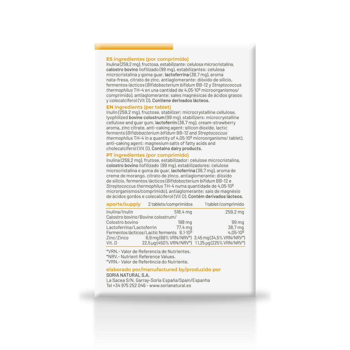 Immunolactoferrina, Soria Natural