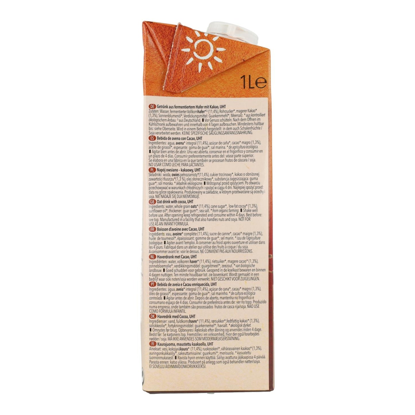 Natumi biologische chocolademelk van haver 1 l
