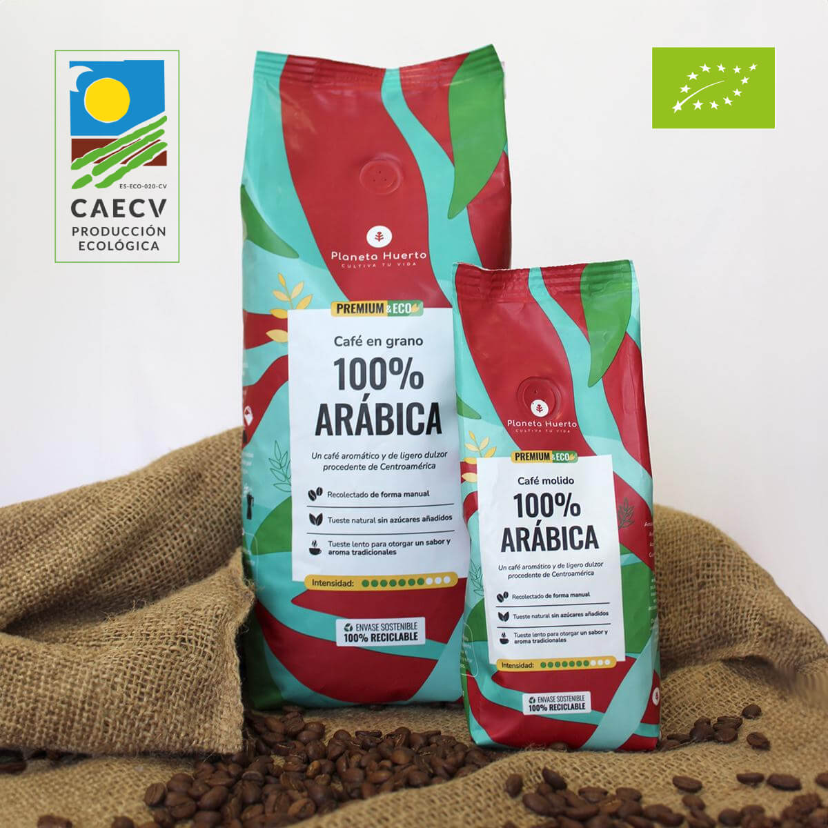 Eco 100% Arabica Café en grains Planeta Huerto 1 Kg