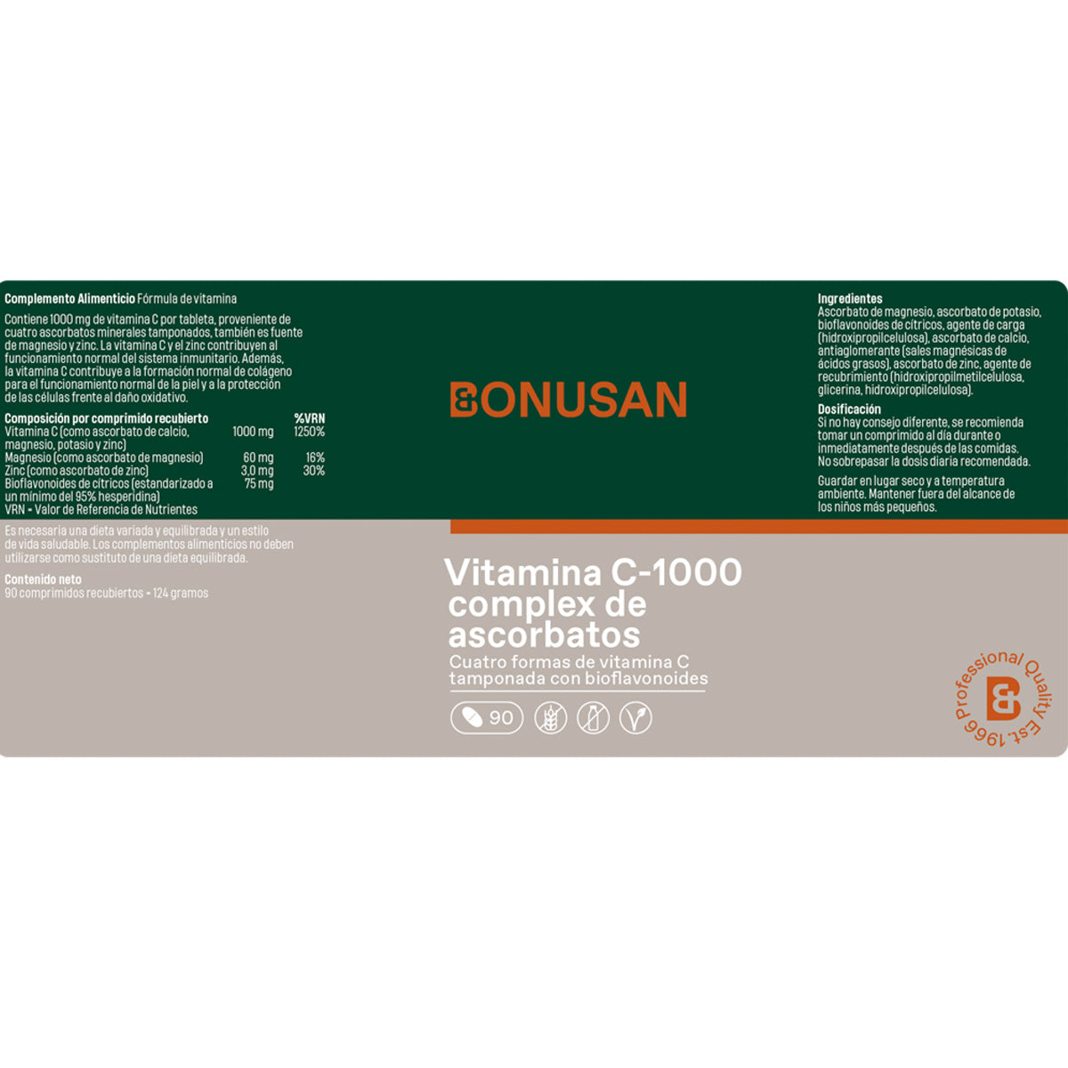 Vitamina C-1000 complesso di ascorbati Bonusan 90