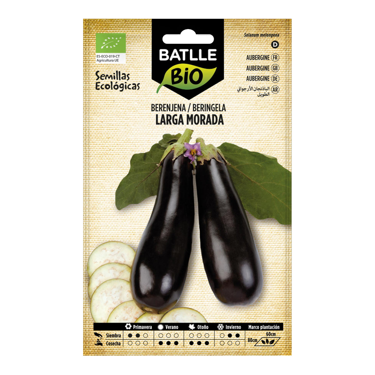 Graines biologiques d'aubergine longue violette Battle