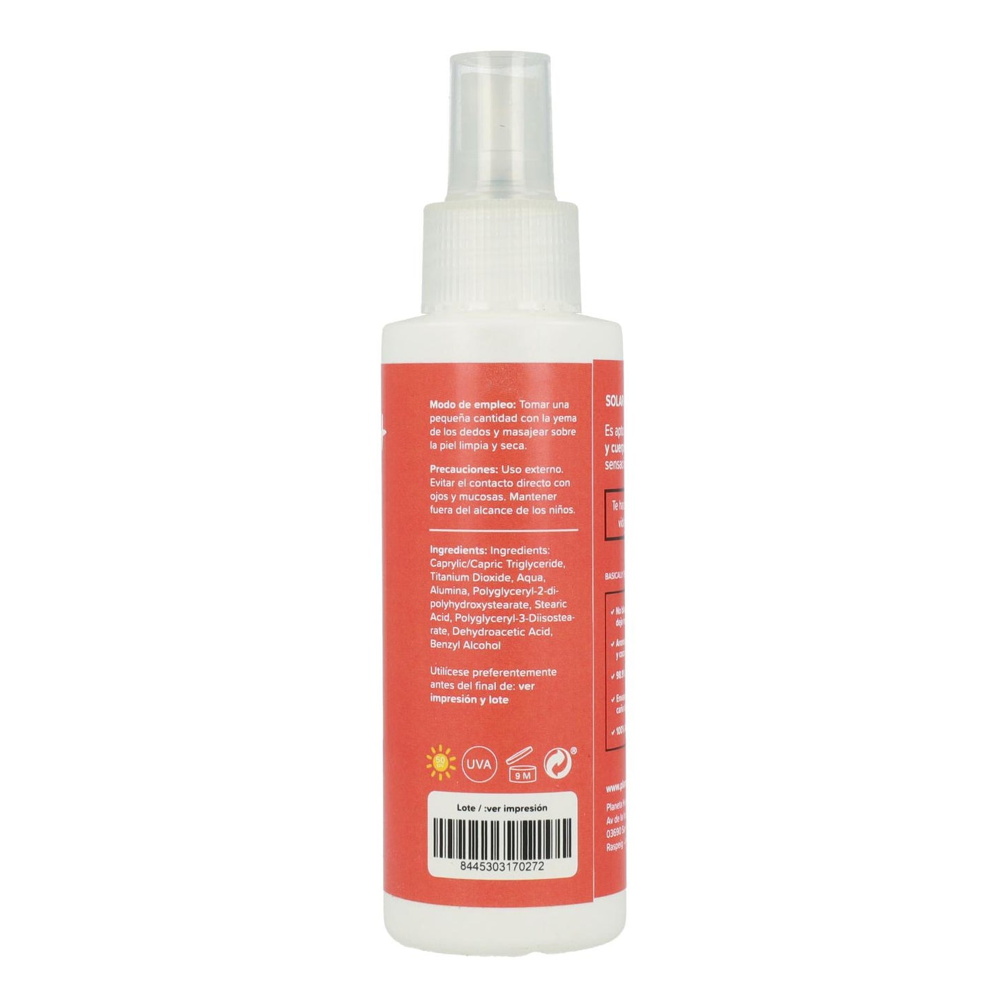 100% mineralisches Sonnenschutzmittel SPF 50 Planeta Huerto 125 ml