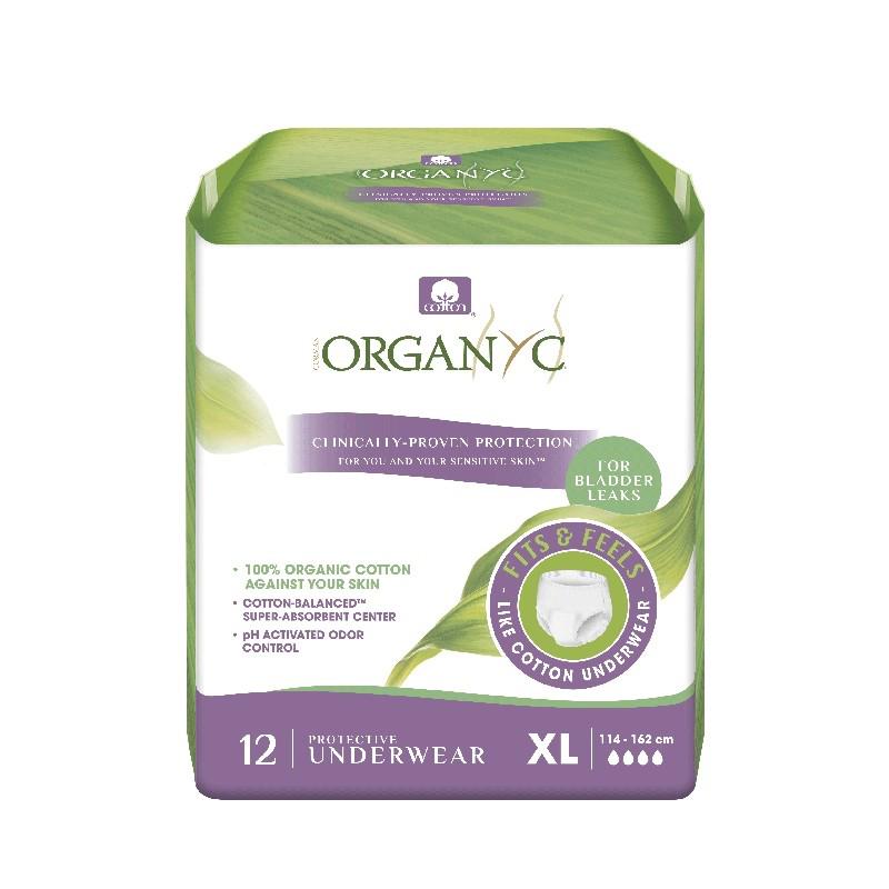 Pannolini di cotone per incontinenza taglia XL (113-163 cm) Organyc 12 pezzi