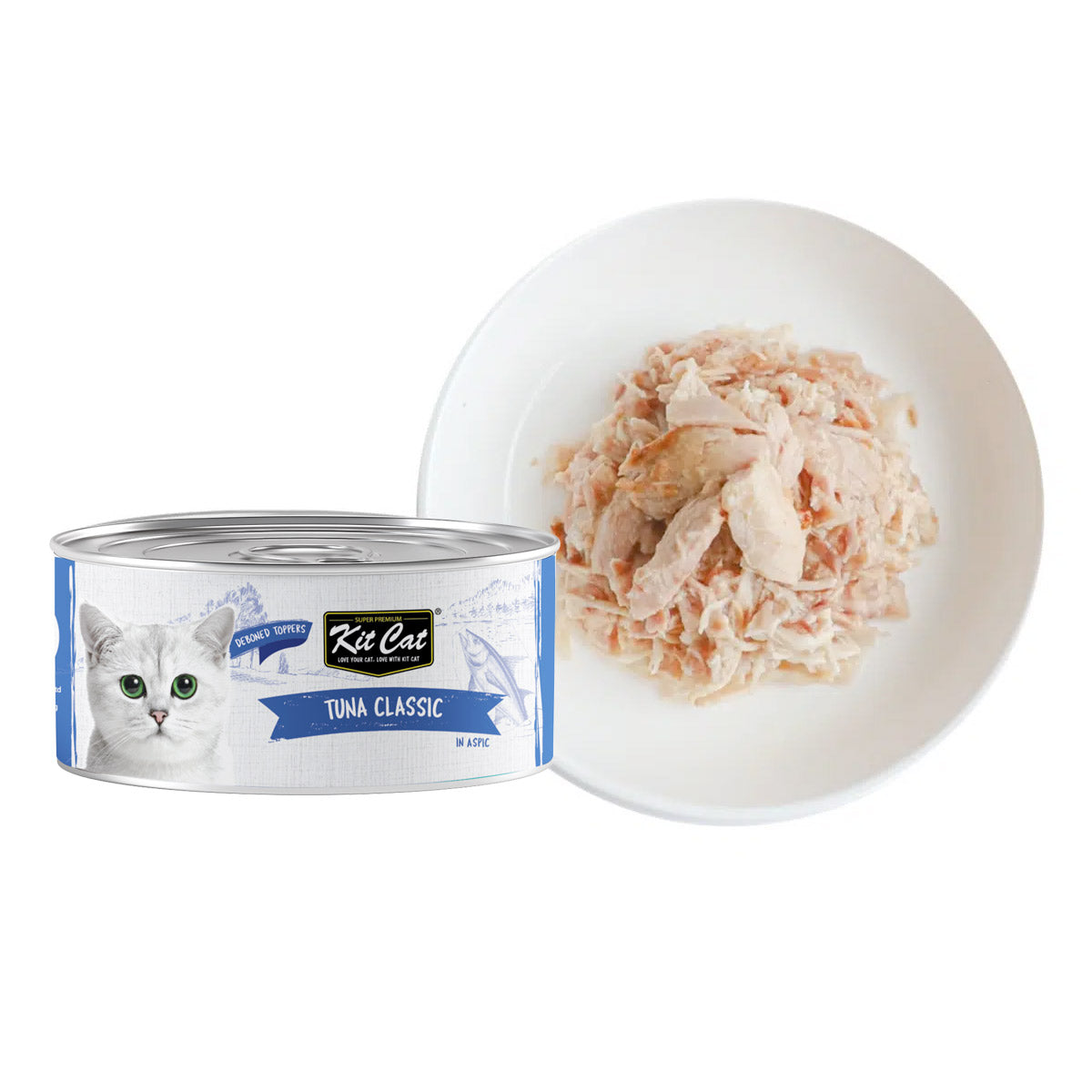 Kit Cat Toppare för burkar – Tonfisk & Katsobushi 80 g Våtfoder för katter i gelé