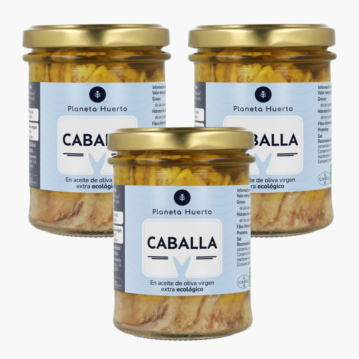 Packung 3x Makrele in Olivenöl ECO Planeta Huerto 190 gr