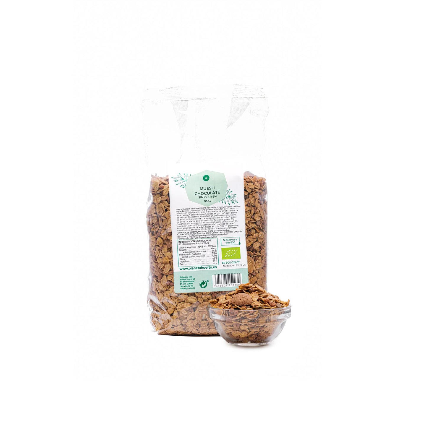 Glutenfreies Schokoladenmüsli ECO Planeta Huerto 500 g