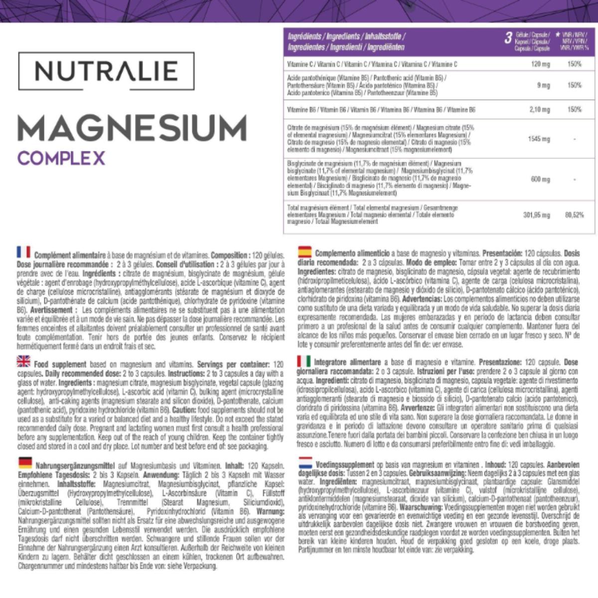 Nutralie Magnesio con bisglicinato e citrato 120 capsule