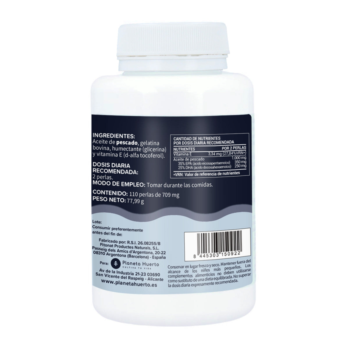 Omega 3 EPA 35% DHA 25% Planeta Huerto 110 perełek