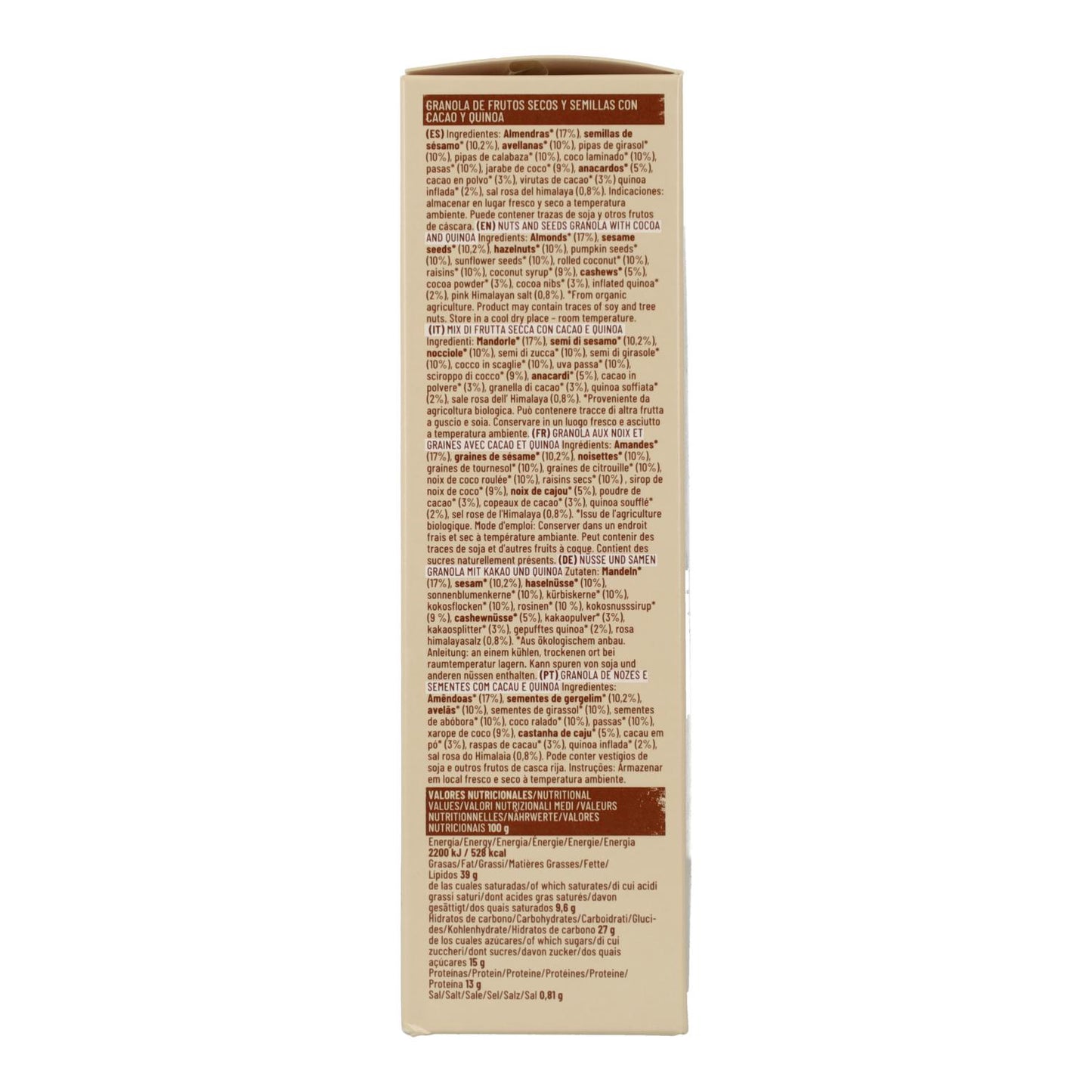 Granola Cacao e Quinoa Bio Natruly 325 g