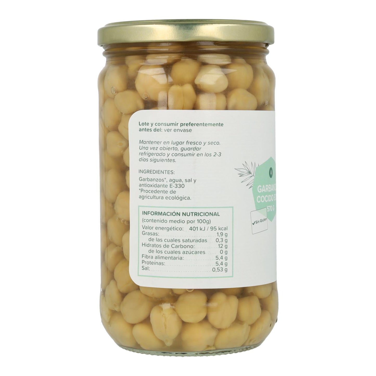 Pack 6x Garbanzo Cocido ECO Planeta Huerto 570 g