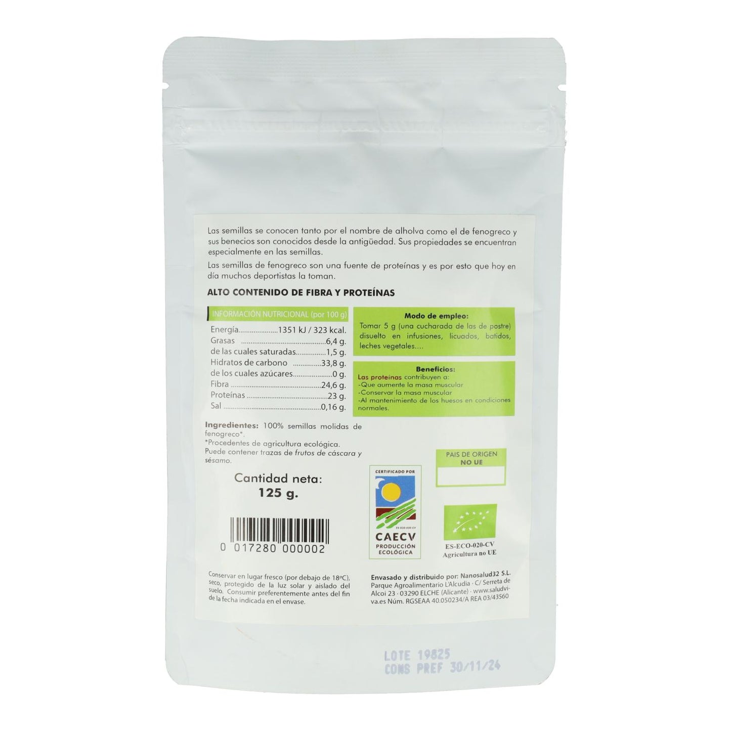 Fenugrec moulu biologique Salud Viva 125 g