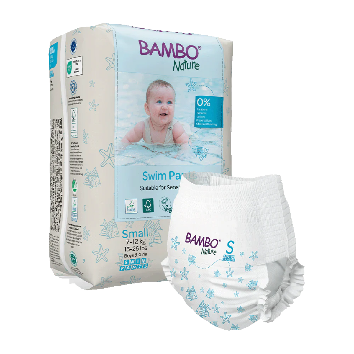 Bambo Nature vattenblöjor storlek S (7-12 kg) Bambo Nature 12 st