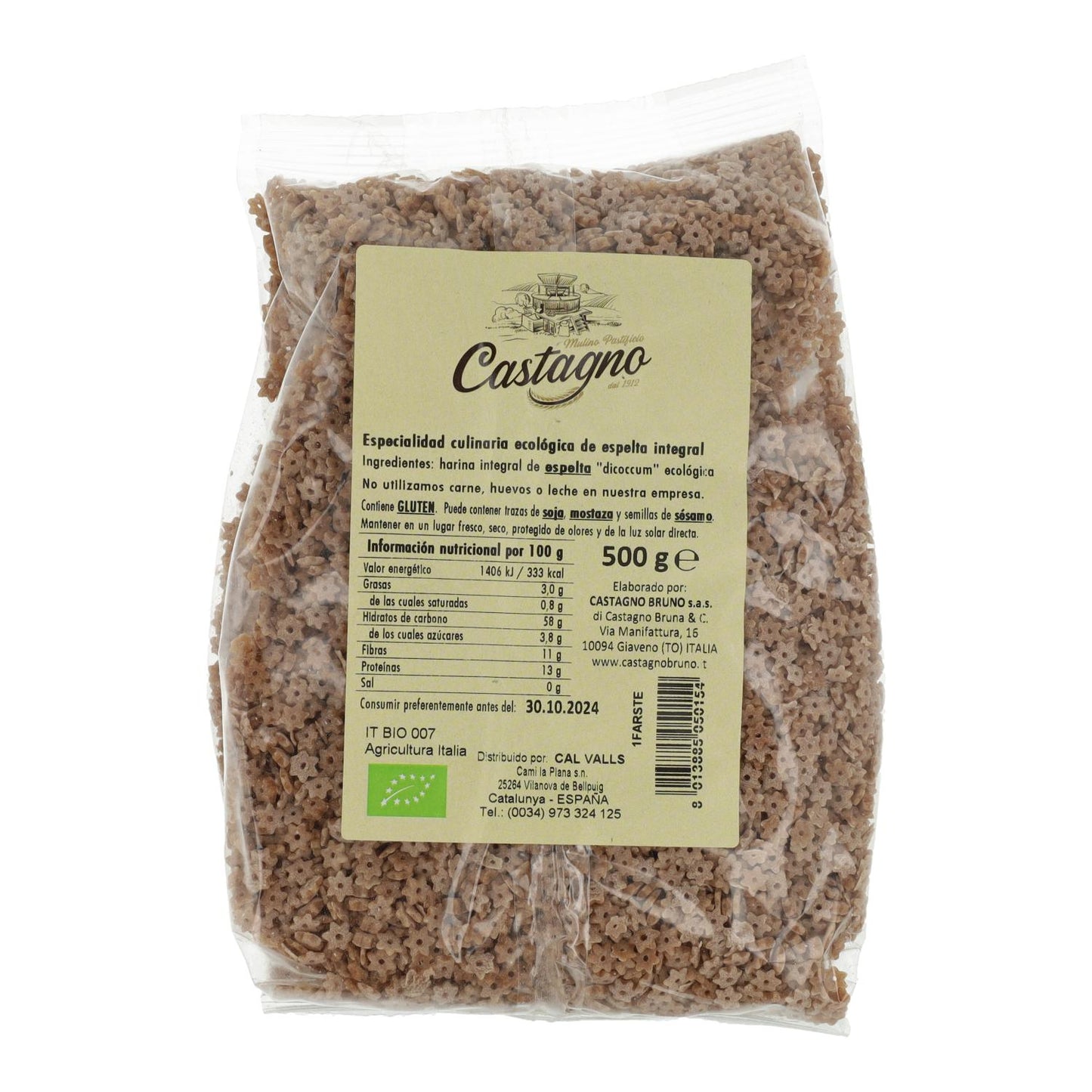 Gwiazdki pełnoziarniste DICOCCUM ECO Castagno 500 g