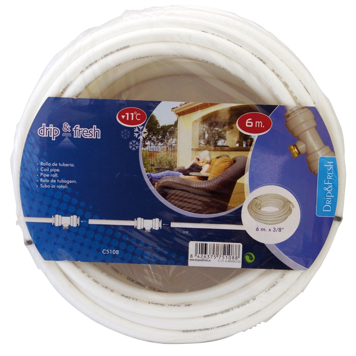 Rotolo di tubo per nebulizzazione 6 m DripFresh