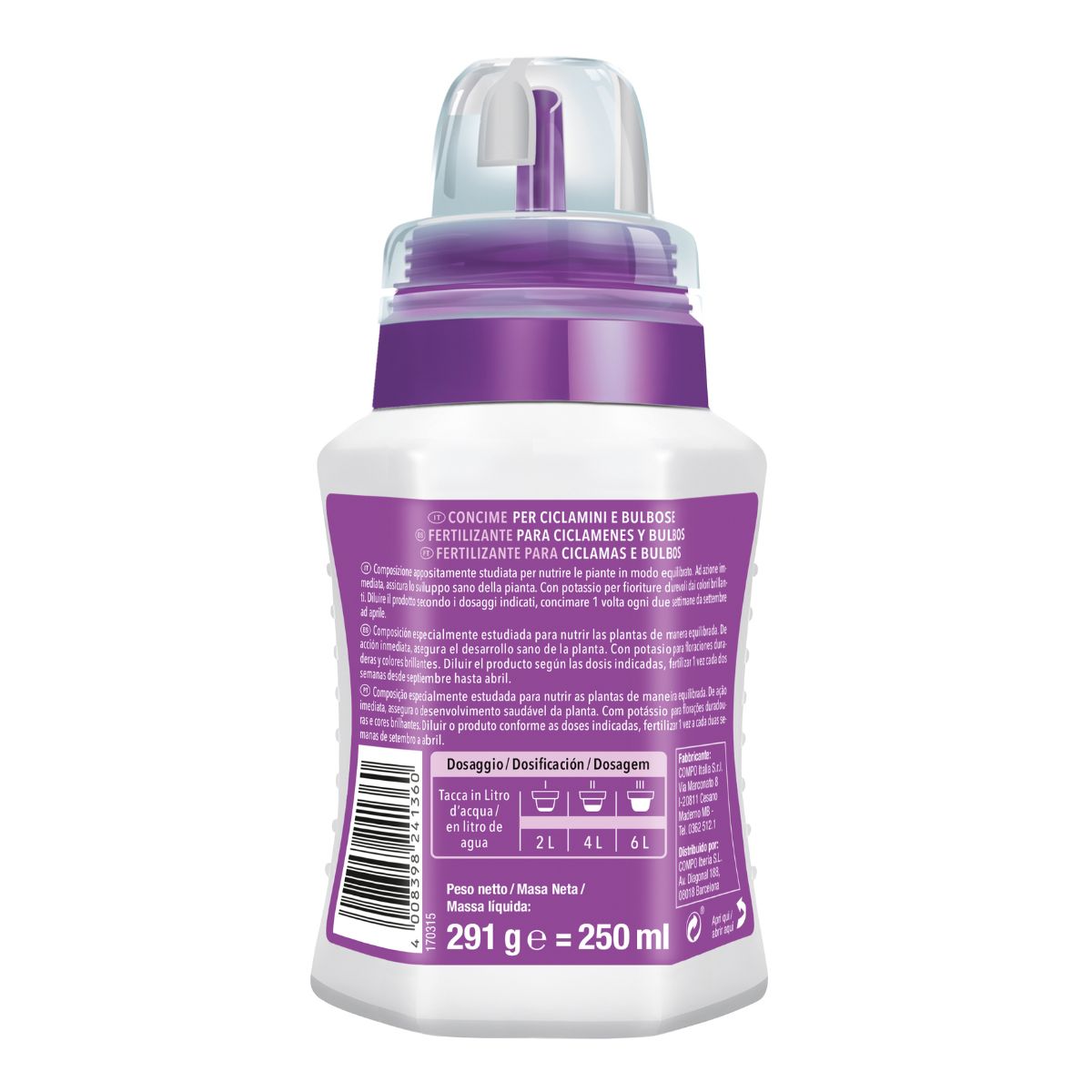 Compo Dünger für Alpenveilchen und Zwiebelgewächse 250 ml