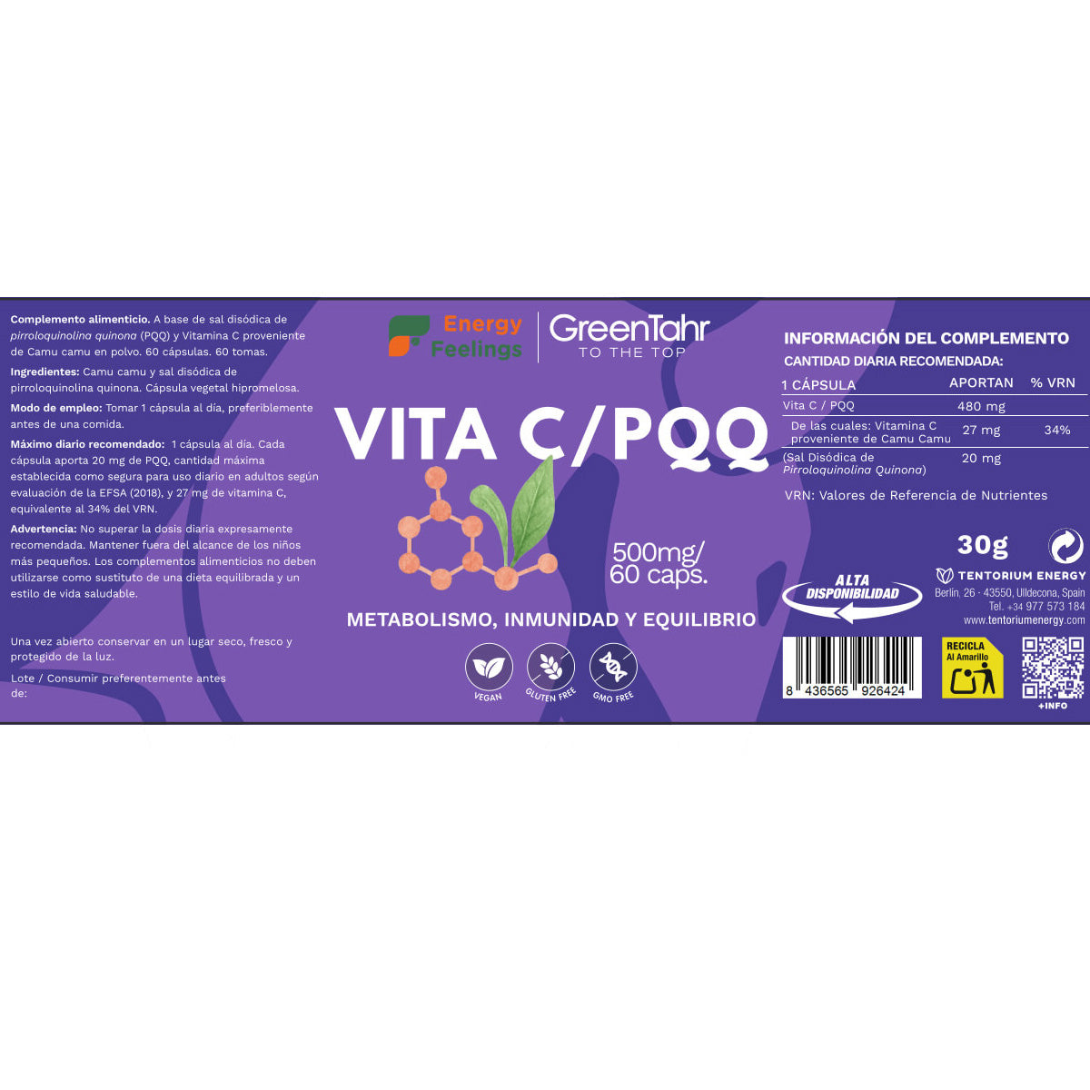 PQQ + VITA C Energy Feelings 60 gélules