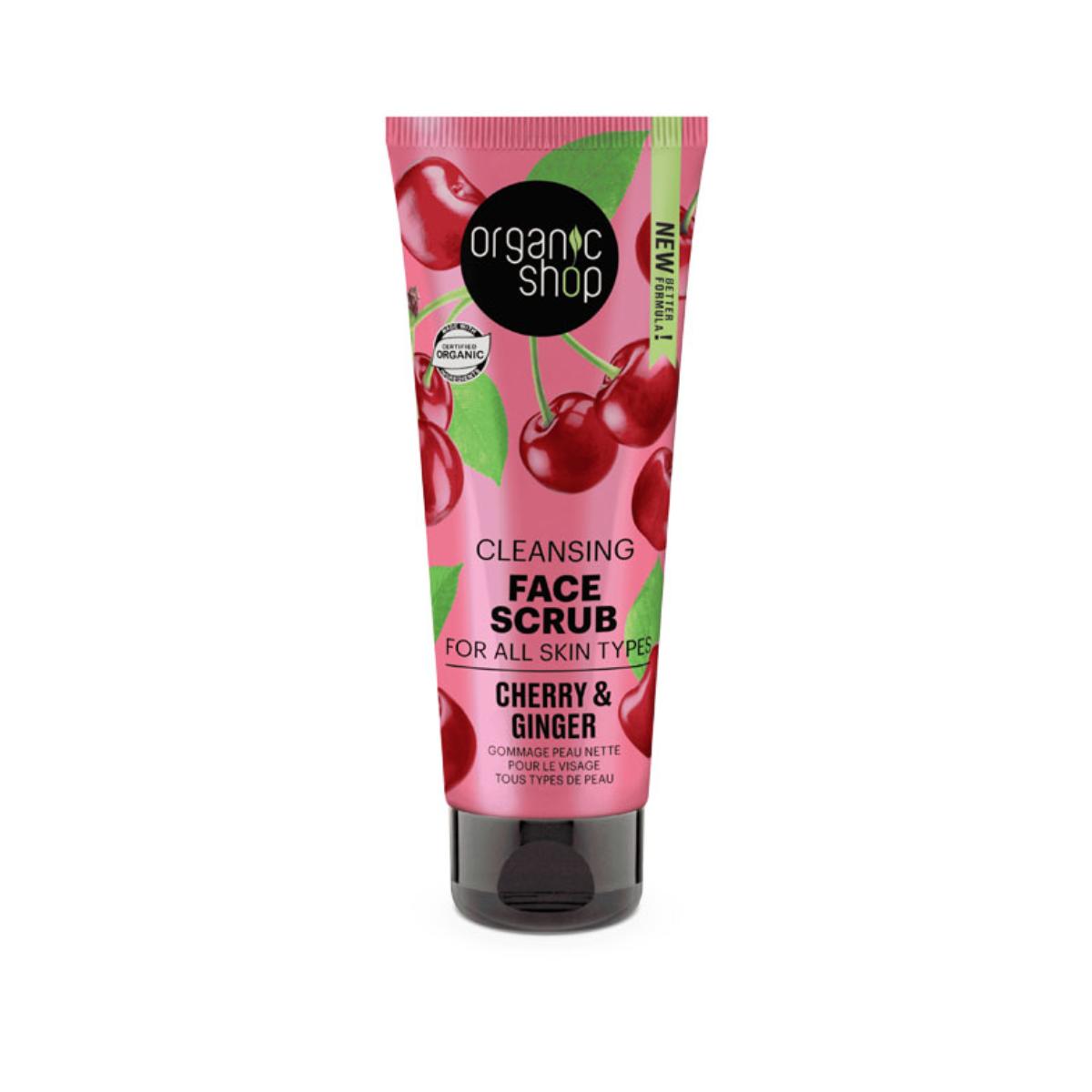 Ginger and Cherry Facial Cleansing Scrub, Organic Shop 75 ml