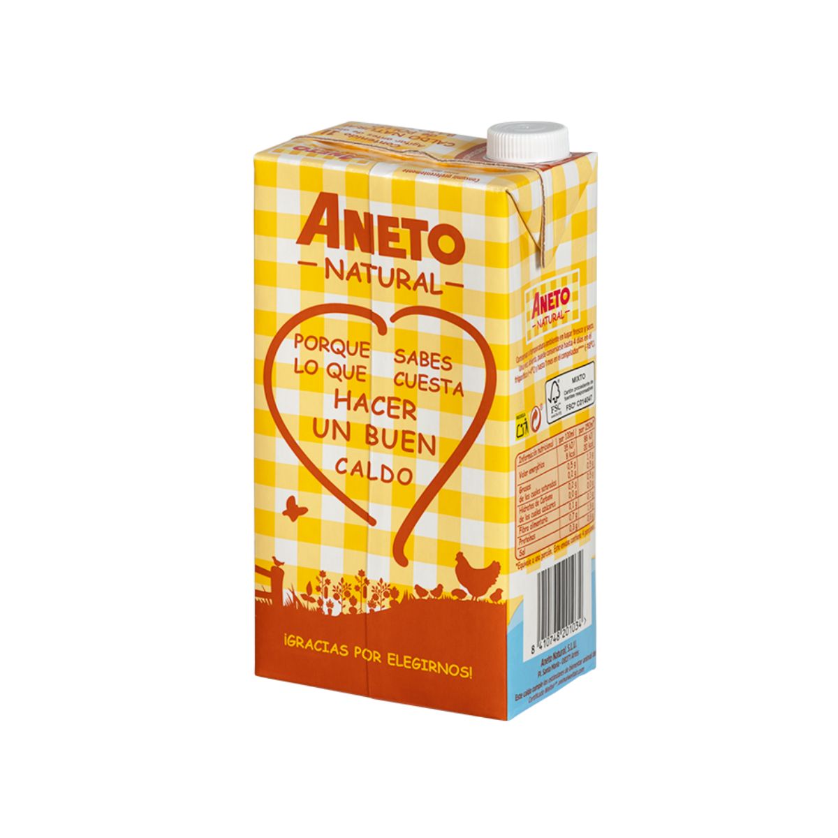 Aneto Low-Salt Natural Chicken Broth 1L