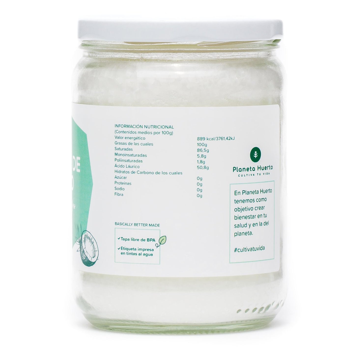 Huile vierge de coco ECO Planeta Huerto 500 ml