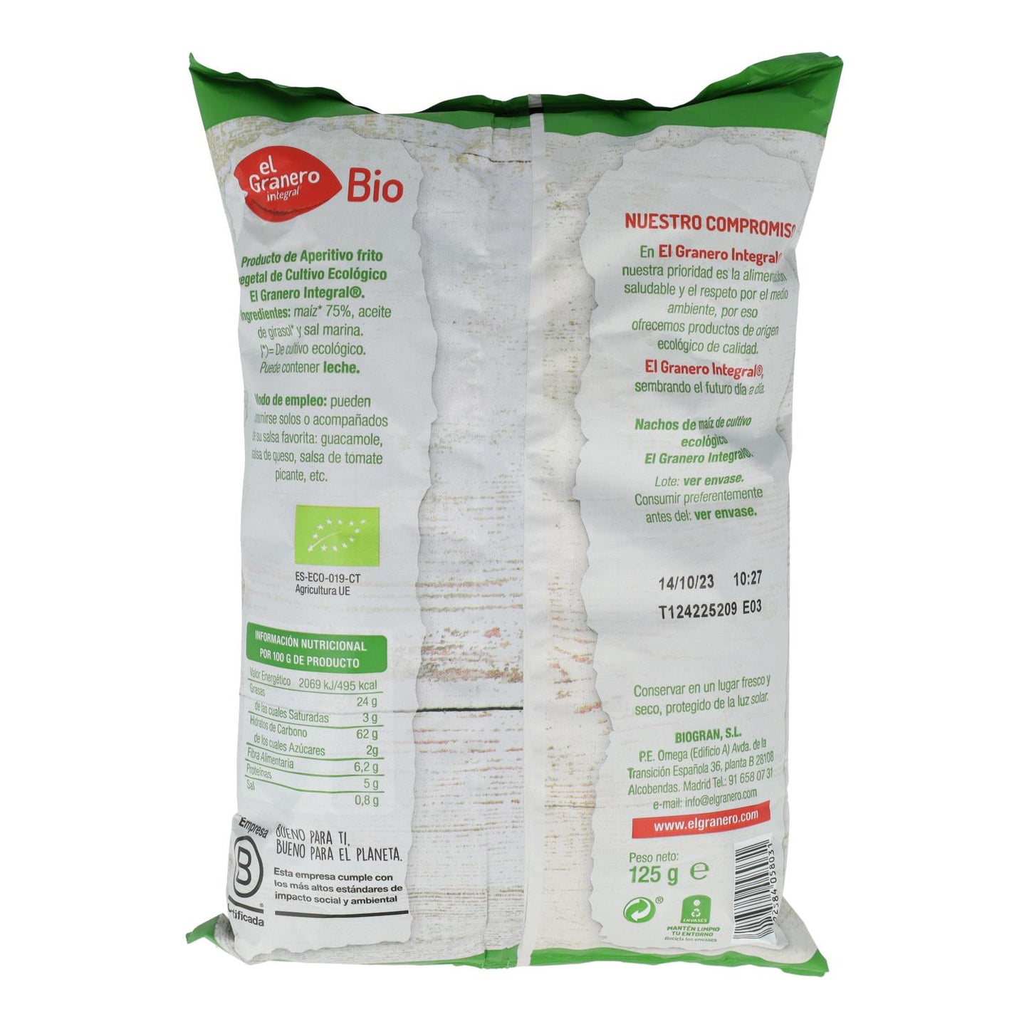 El Granero Organic Nachos, 125 g