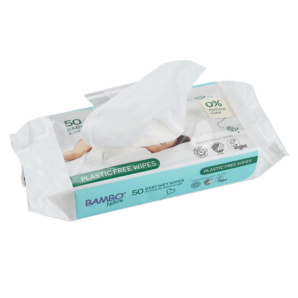 Lingettes Bambo Nature sans plastique 50 unités