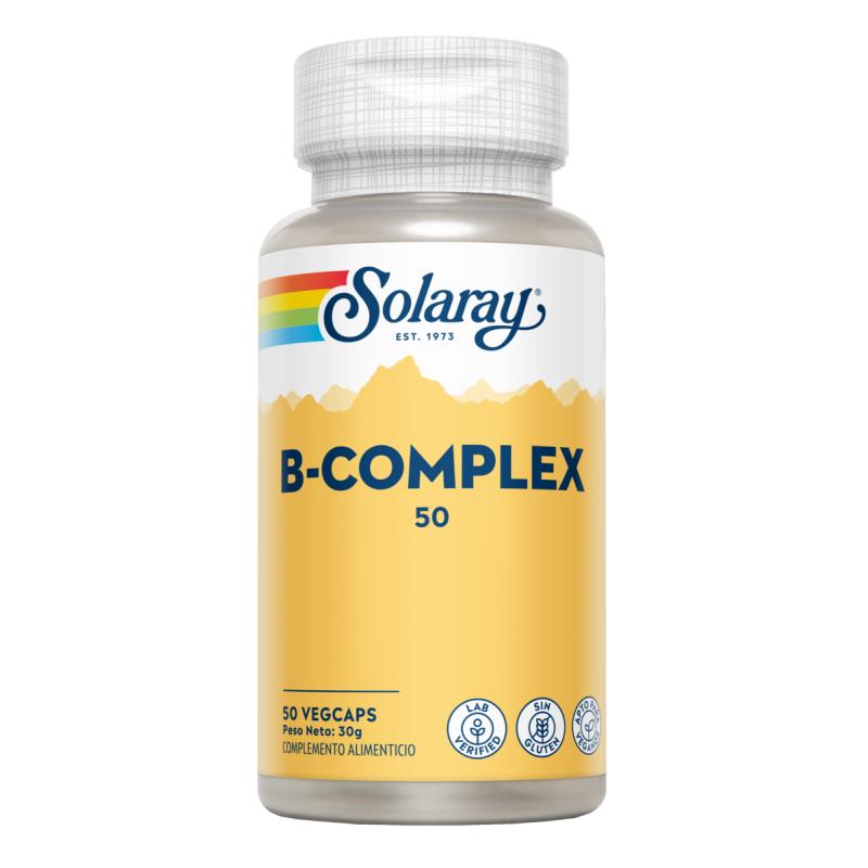 B-komplex 50 Solaray 50 VegCaps. Glutenfri. Lämplig för veganer