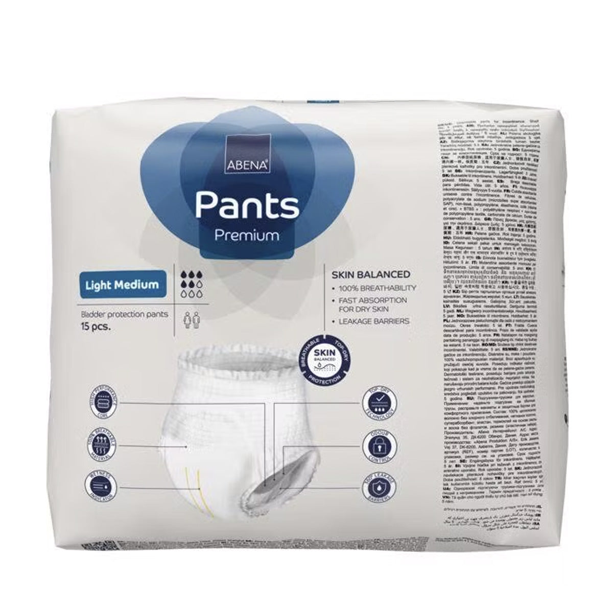 Light pants for light incontinence, size M, ABENA 15 units