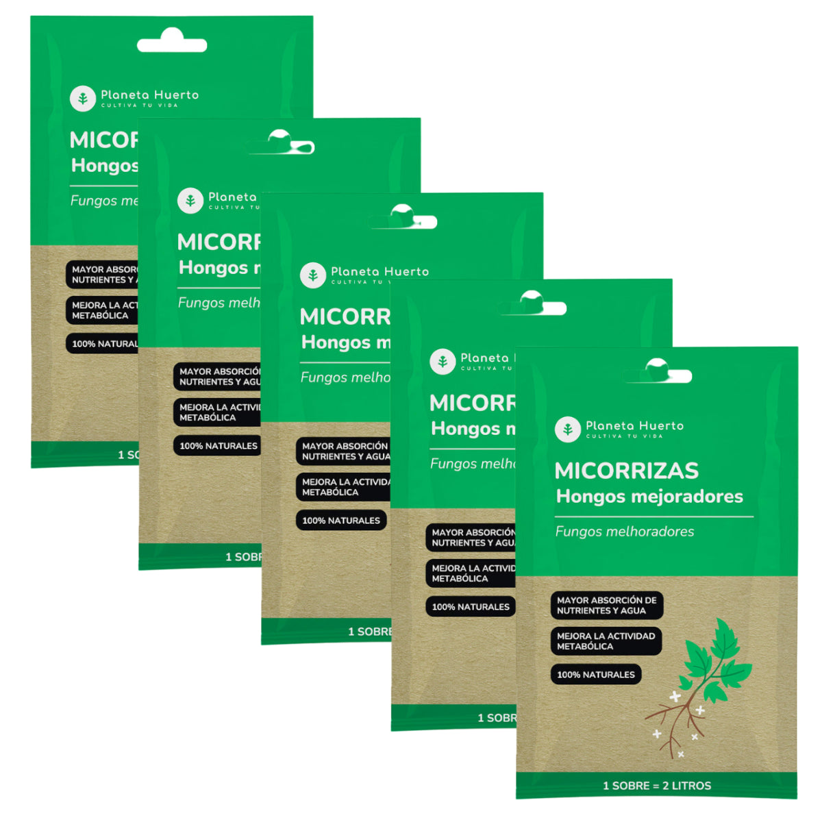 Pakket Mycorrhiza Planeta Huerto 5 stuks voor 10 l