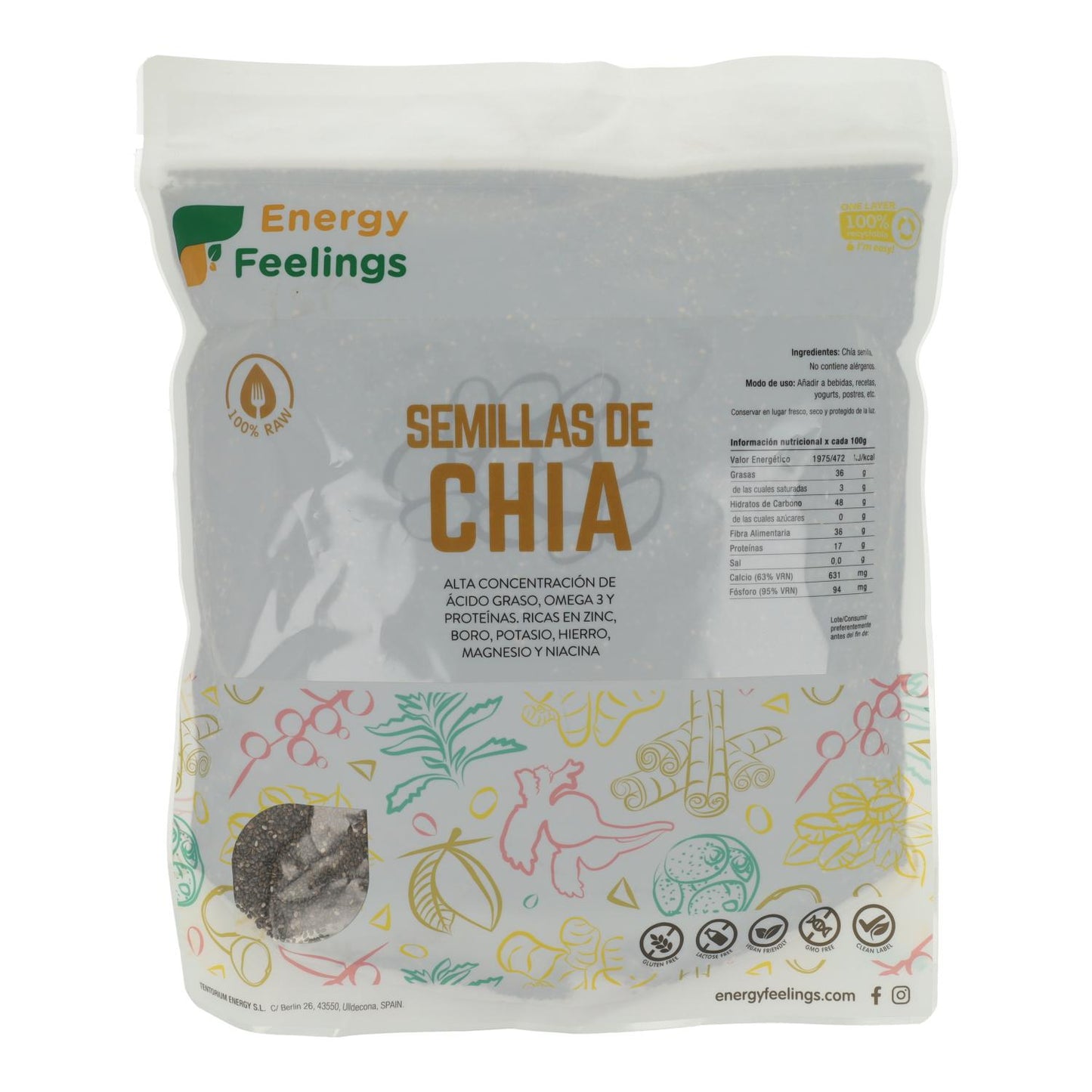 CHIA-zaad: (1 kg) XXL-verpakking