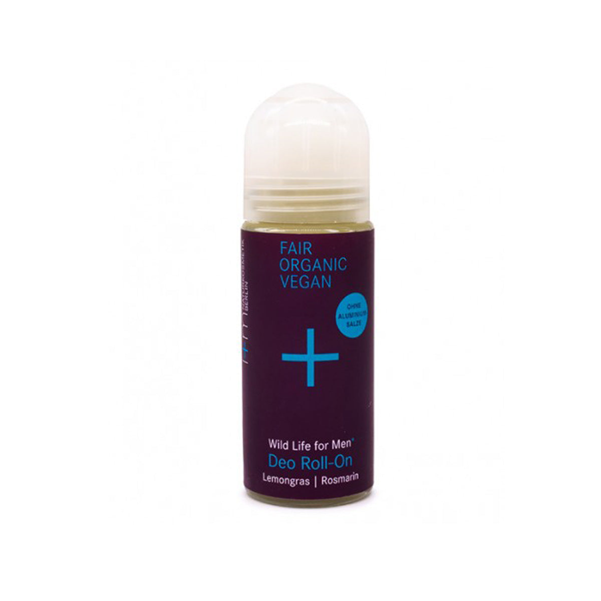 Rosemary and Lemongrass Roll-on Deodorant. Unisex. 50 ml. Recycled and recyclable glass and plastic.