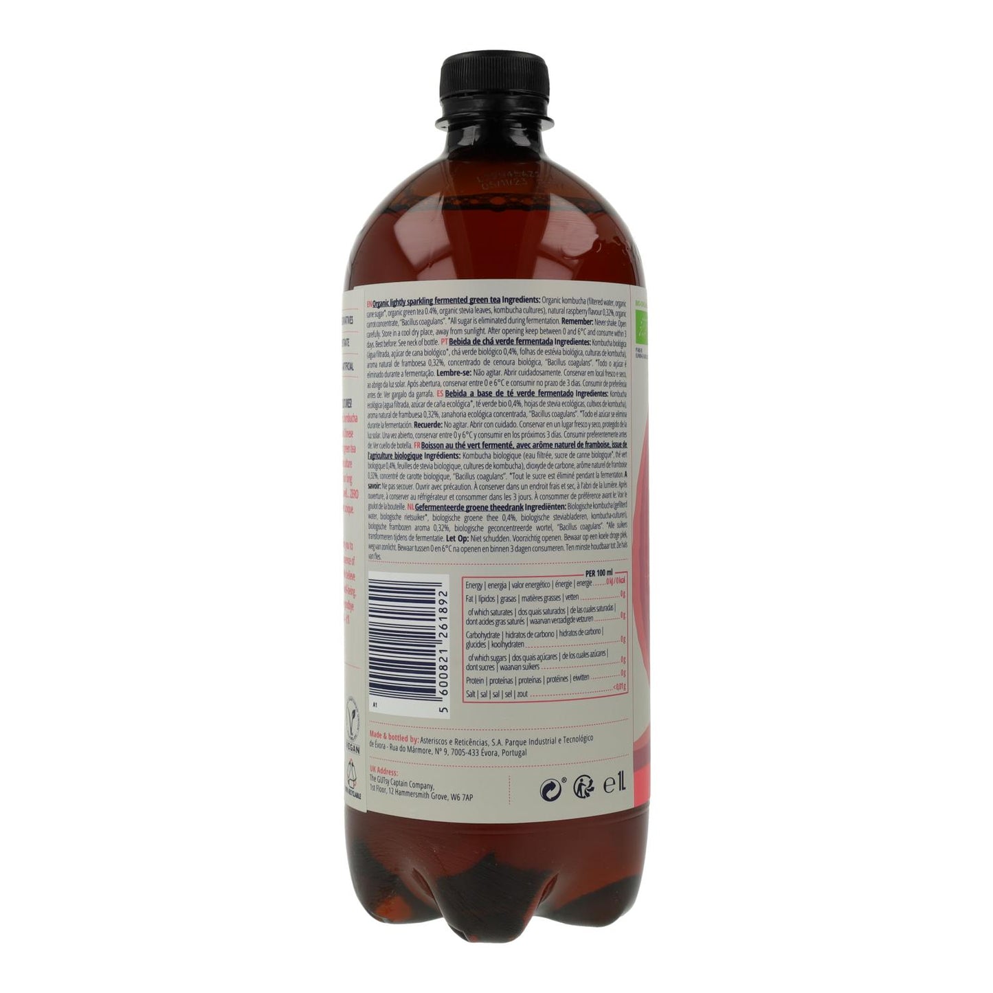 Kombucha Zero Lampone Bio 1 L