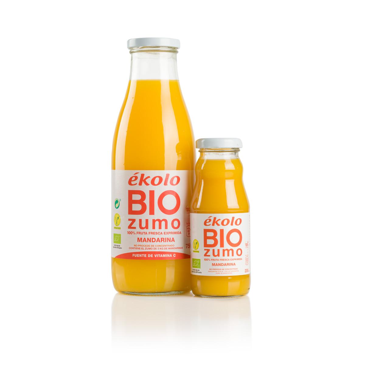 Jus de mandarine bio 100 % pressé Ékolo 200 ml