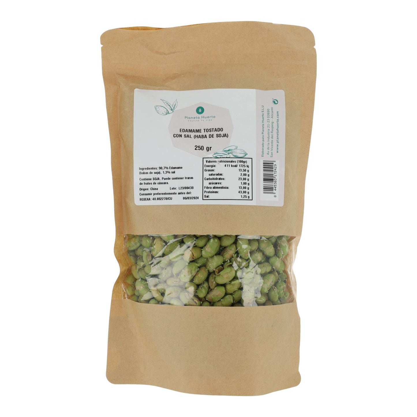 Rostad och saltad edamame Planeta Huerto 250gr